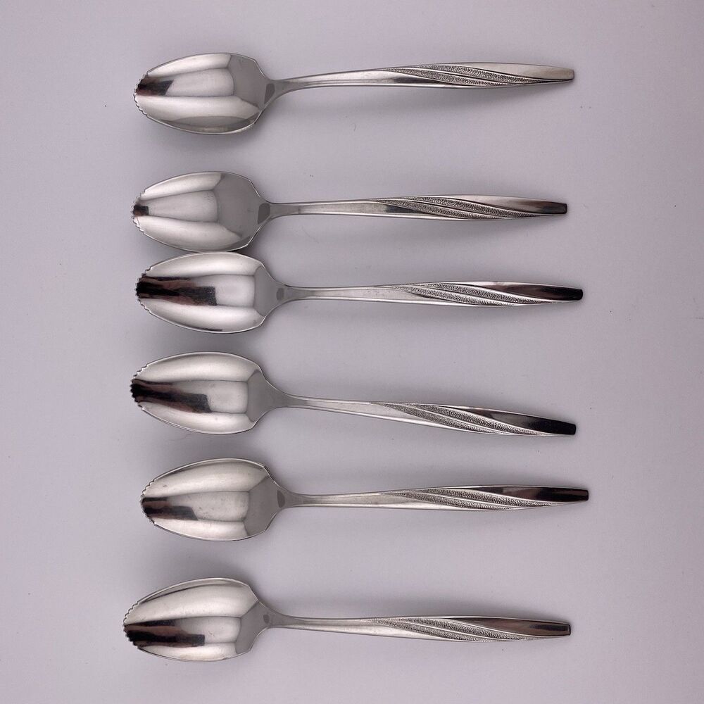 Set 6 American Stainless 6"  Grapefruit spoon Made in the USA